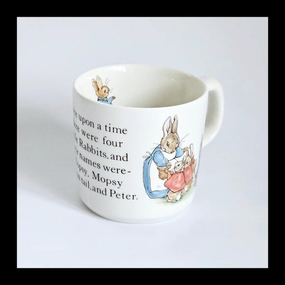 Set of 2 Vintage 1970's Wedgwood Potter Peter Rabbit Baby Mugs - Picture 2 of 5